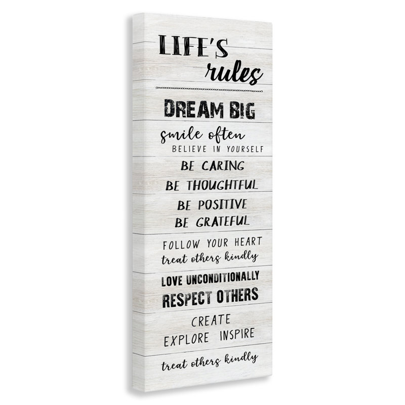 Toile à vie certifiée Life's Rules, conçue par CAD Designs, H 40 po x l 17 po