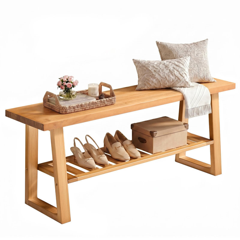 43 Inch Solid Pine Wood Bench