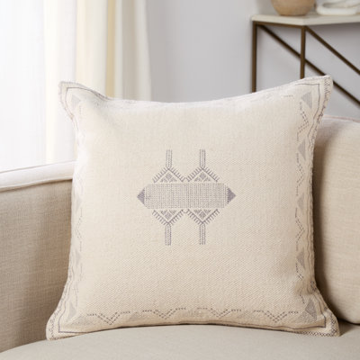 Puebla Embroidered Cotton Throw Pillow