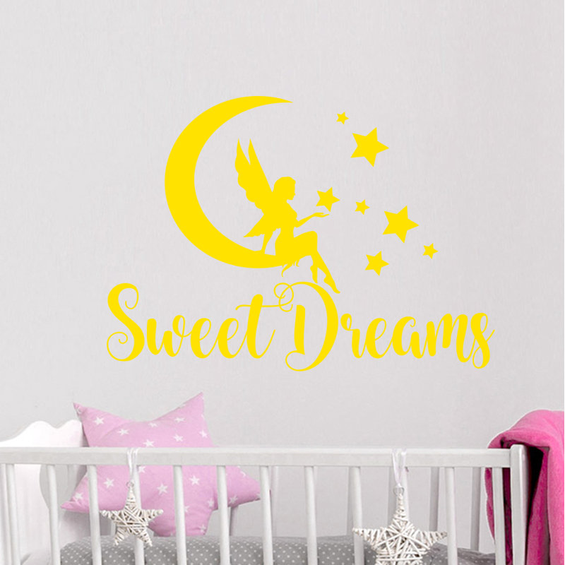 Décalcomanie murale lune rêves, Jaune