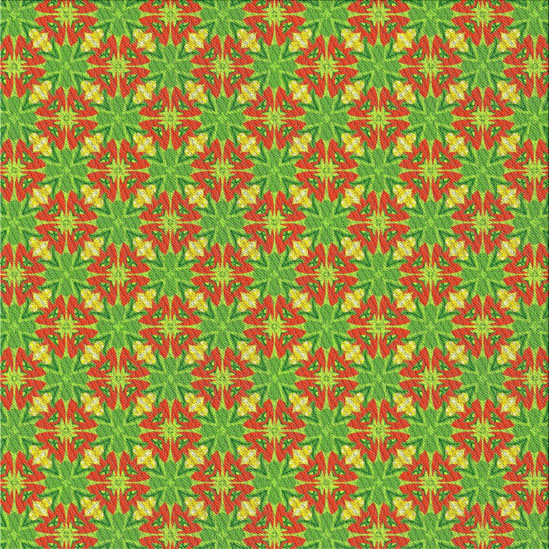 Tapis vert/rouge à motifs Wodonga, Carré 4 pi