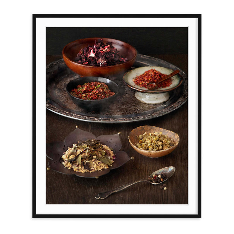 Moroccan Spices - Picture Frame Photograph on Paper, 28" H x 23.5" W, Black Framed