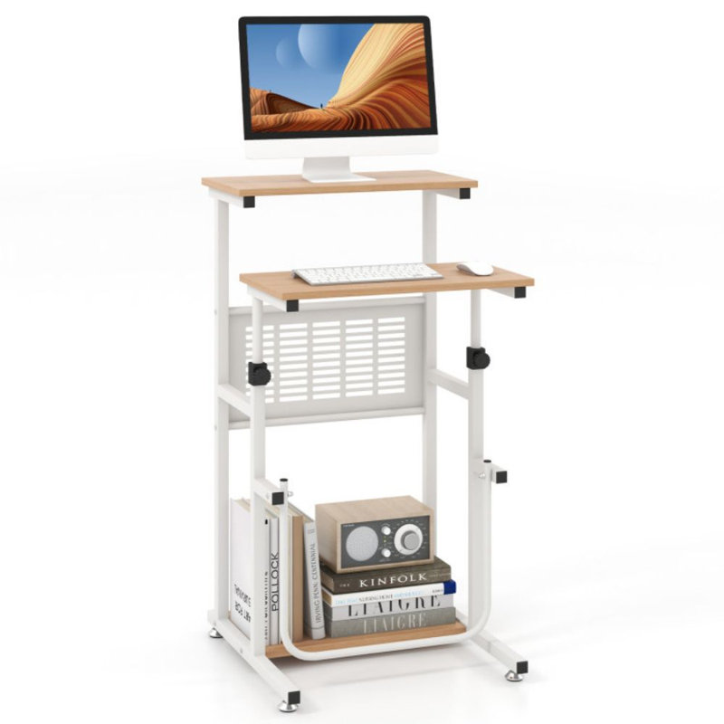 Standing Desk For Small Space Sit Stand Desk With Height Adjustable Desktop