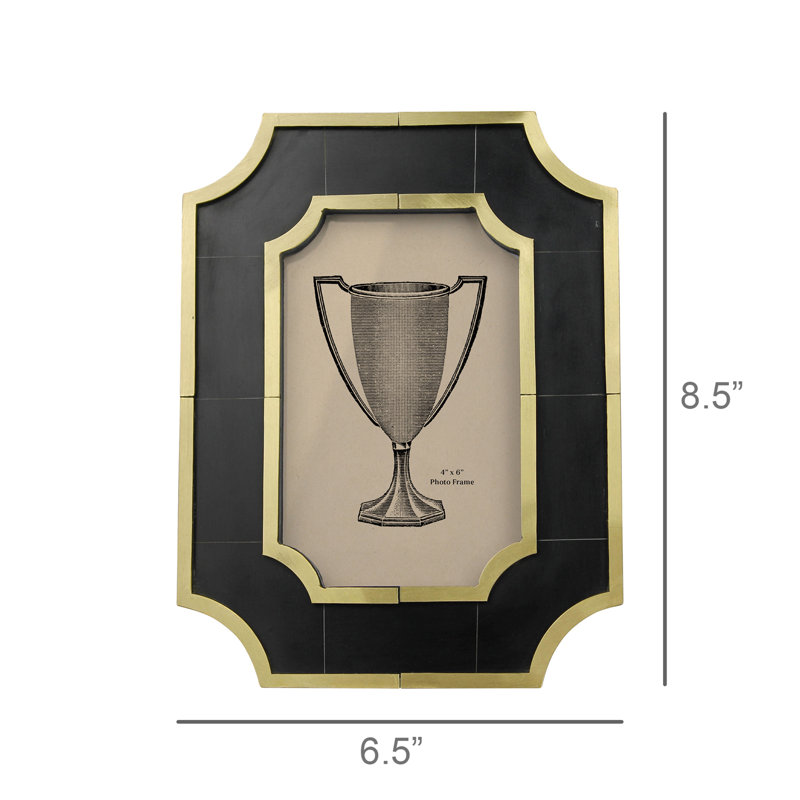 Marbled Resin & Brass Frame - 4X6