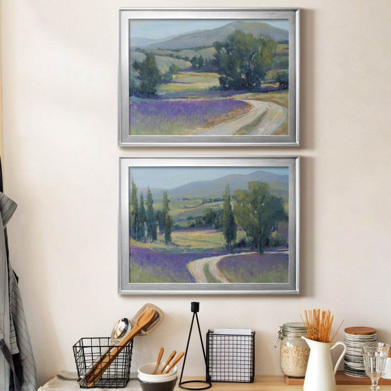 Lavender Meadow I - ensemble de 2 reproductions de cadres photo, H 42,5 po x l 61 po x P 1 po, Argent