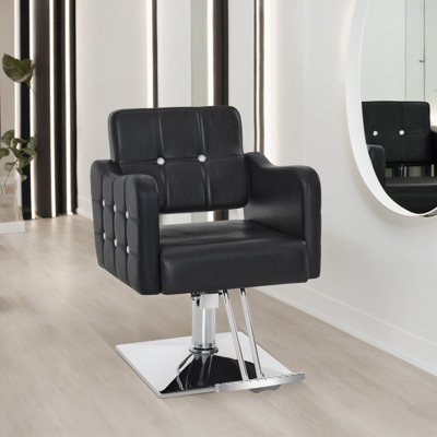 Fauteuil de salon pivotant hydraulique classique, fauteuil de coiffeur en similicuir