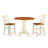 3 Piece Counter Height Dining Table Set Contains a Round Wooden Table with Pedestal and 2 Kitchen Dining Chairs, Buttermilk & Cherry-1157890556-1136093202-1280078625
