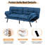 3-in-1 Convertible Futon Sofa Bed, Dual Armrest Styles, Heavy-Duty Compact Loveseat-1116474657