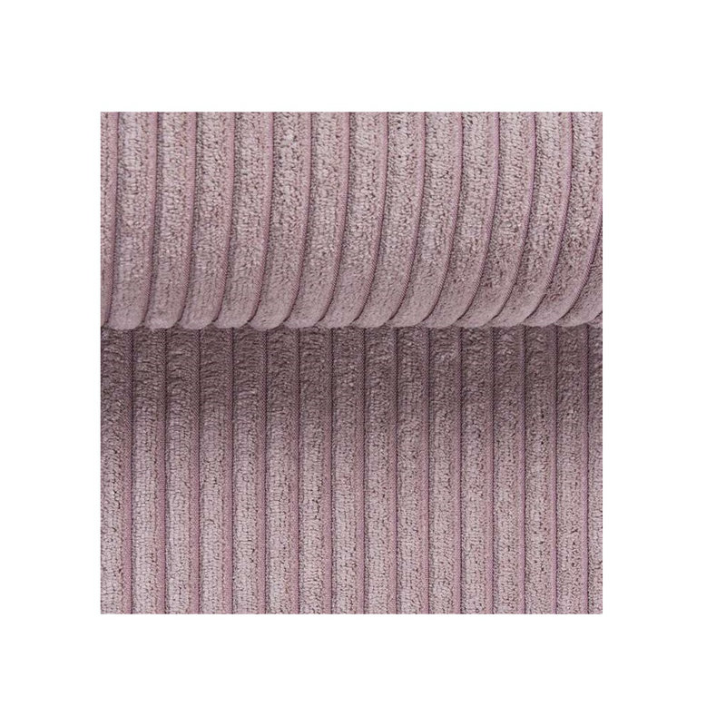 Modern L-Shape Corner Sofa  Made of Cord with Soft Seat, Left Hand Facing, Powder Pink