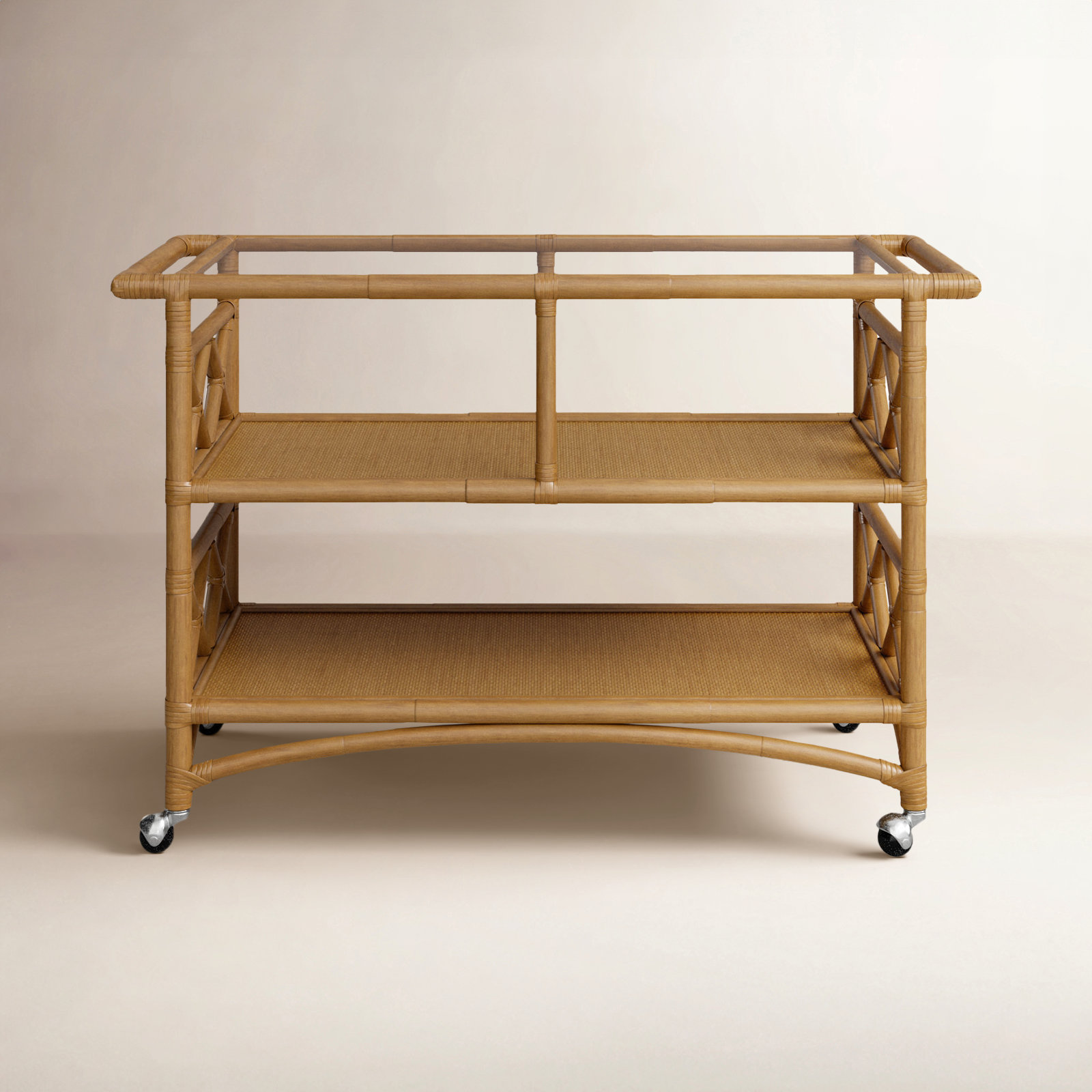 Abbott Wicker / Rattan Bar Cart, Havana