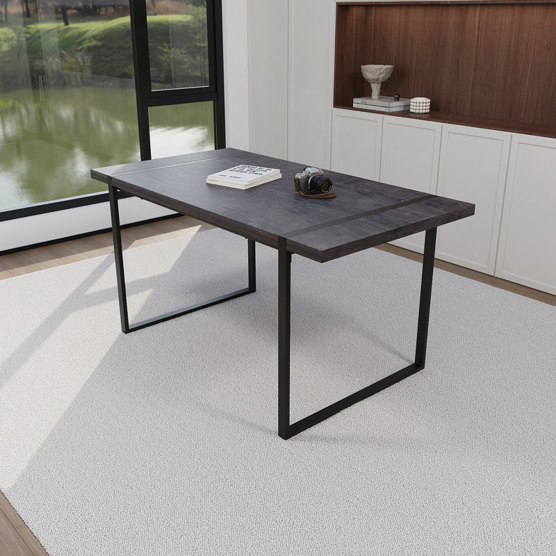 1 Piece Rectangular Dining Table Without Chair, Black