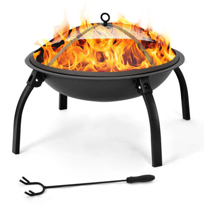 Laboy Round Steel Charcoal Smokeless Fire Pit