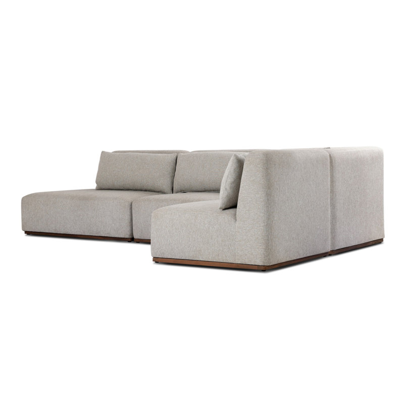 Adler Outdoor 4PC Sectional-LAF Bumper Chaise-Concha Fog, Right Hand Facing