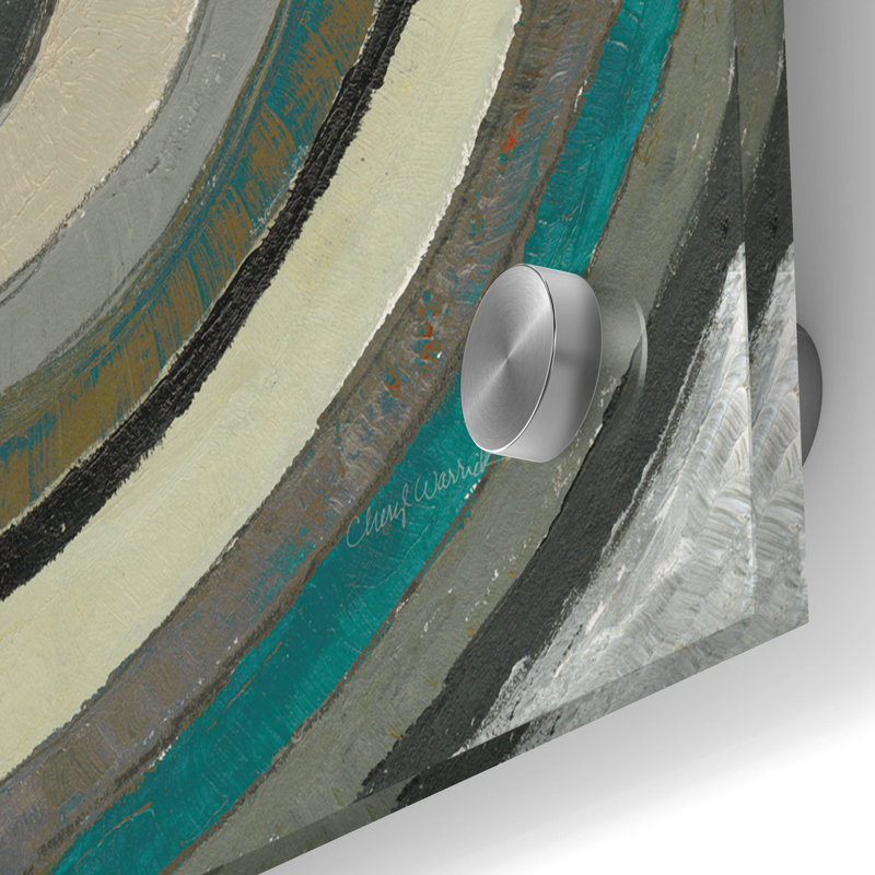 Art mural épique «The Center 2 Abstract Turquoise» par Cheryl Warrick, 36 po x 36 po, H 36 po x l 36 po