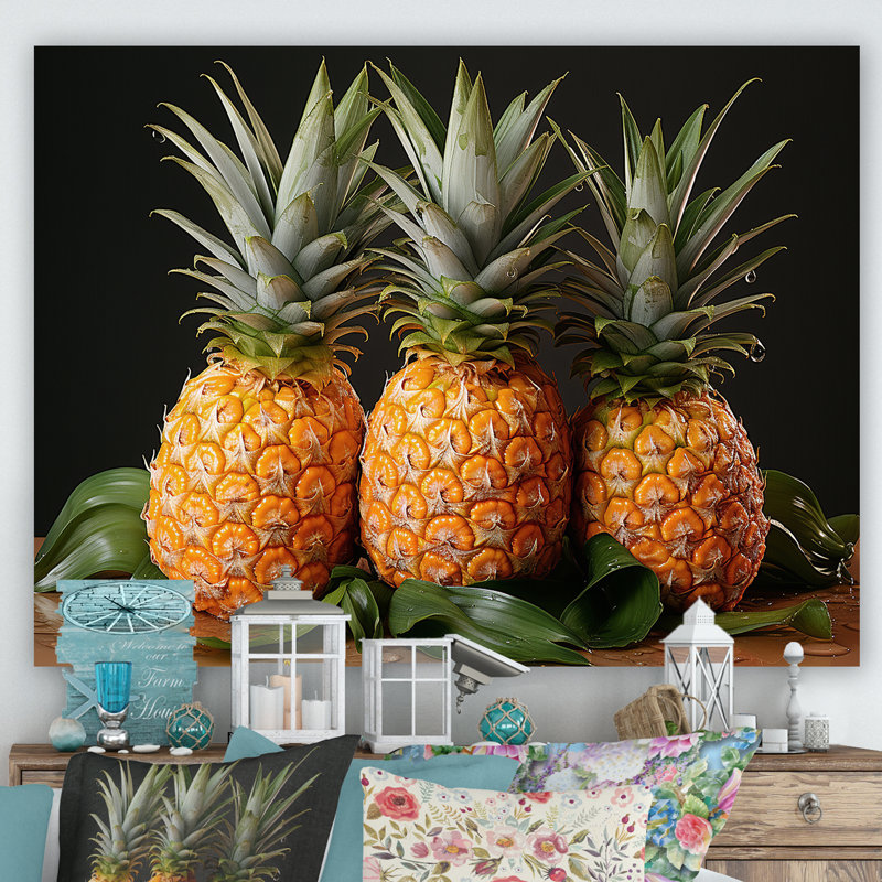 Doux ananas juteux délice, Toile tendue, H 24 po x l 32 po x P 1 po
