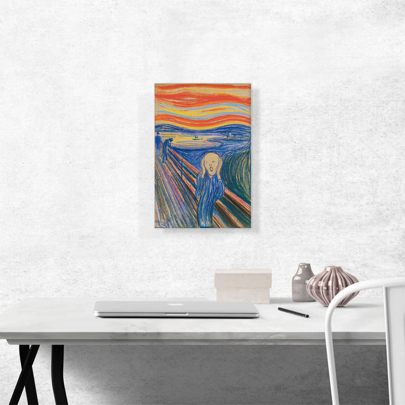 «The Scream 1895» par Edvard Munch, reproduction d'art sur toile tendue, H 18 po x l 12 po x P 0,75 po