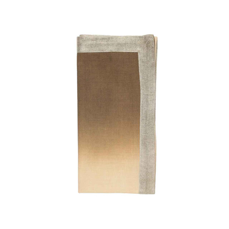 Dip Dye Linen Napkin, Natural/Brown/Gold
