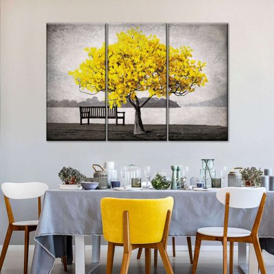 " Yellow Tree " 3 - Pieces