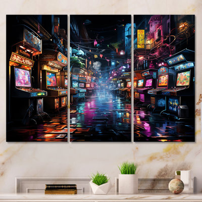 Neon Arcade Video Game Dream - Video Games Wall Art