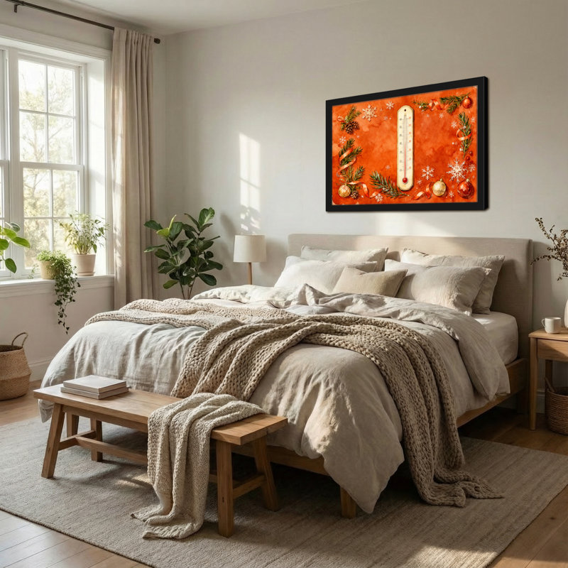 Motif de thermomètre décoratif de Noël, H 24 po x l 36 po