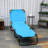 Yard Folding Sun Tanning Chair - Chaise Lounge With 5 Reclining Options, Steel Frame, Sky Blue For Outdoor Pool 5 Reclining, In