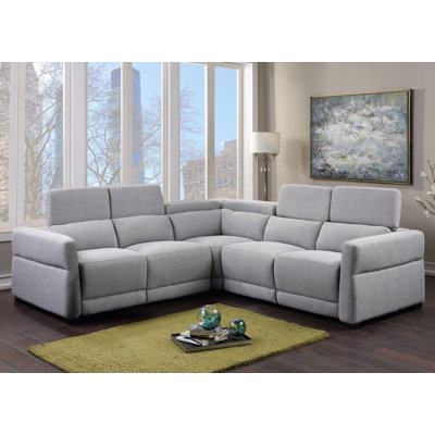 Almyra Upholstered Reclining L-Shaped Sectional Symmetrical