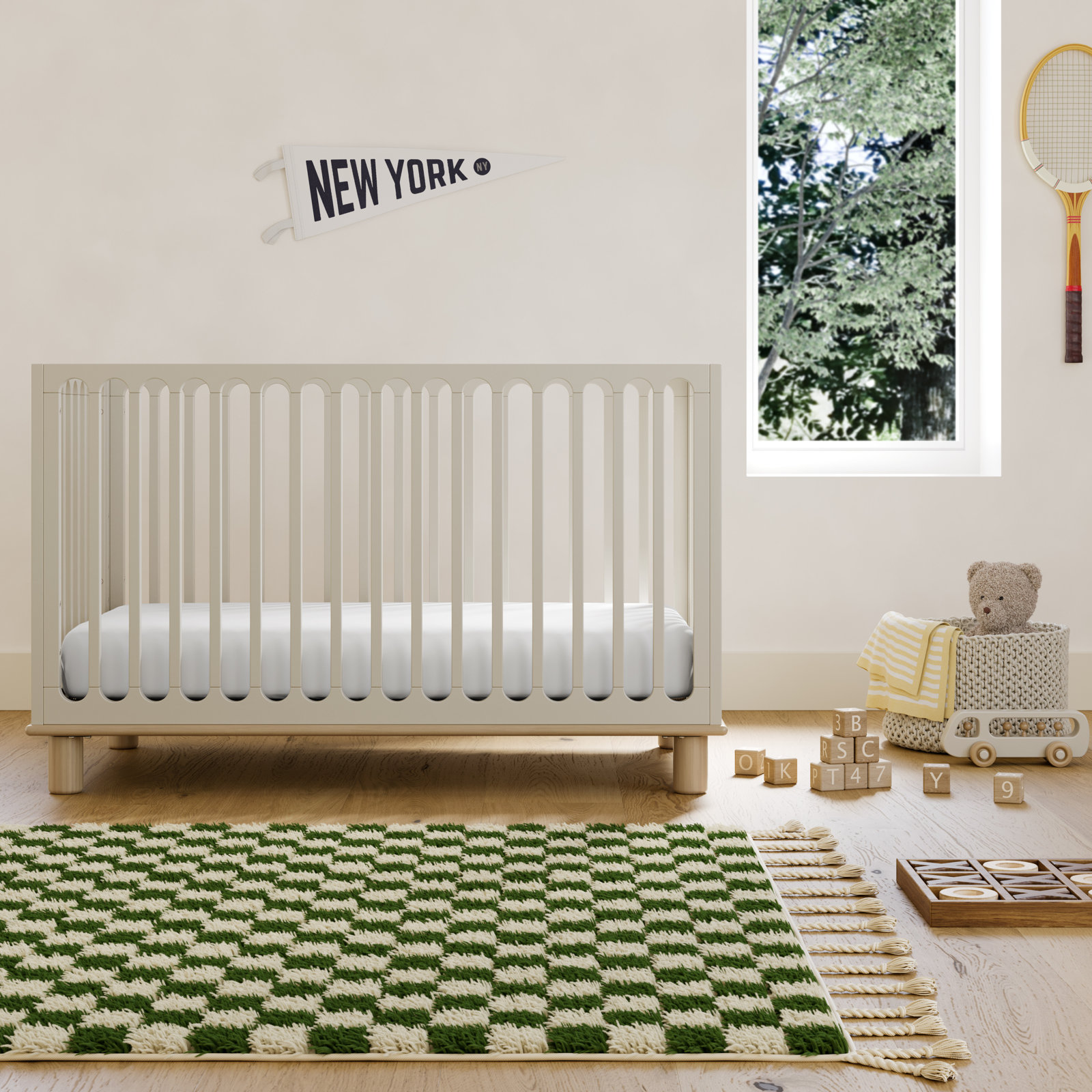 Sicily Pine 3-in-1 Convertible Crib, Frosted Oat/Driftwood, Crib