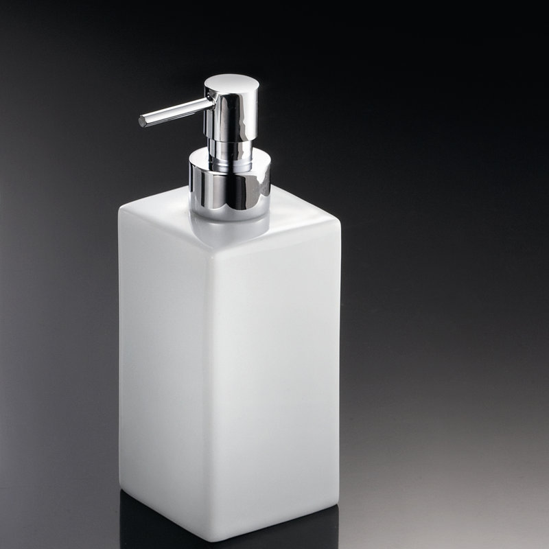 Distributeur de savon Saon, Chrome poli/blanc