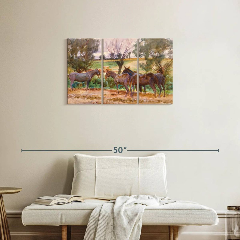 Brampt Mules 1918, 32" H x 50" W