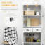 Armoire de cuisine 61 po - Blanc. Portes à fermeture douce, 2 tiroirs. Tablettes réglables pour la vaisselle, les casseroles, les poêles, les bocaux de rangement. Pour le salon, la salle à manger et le garde-manger.