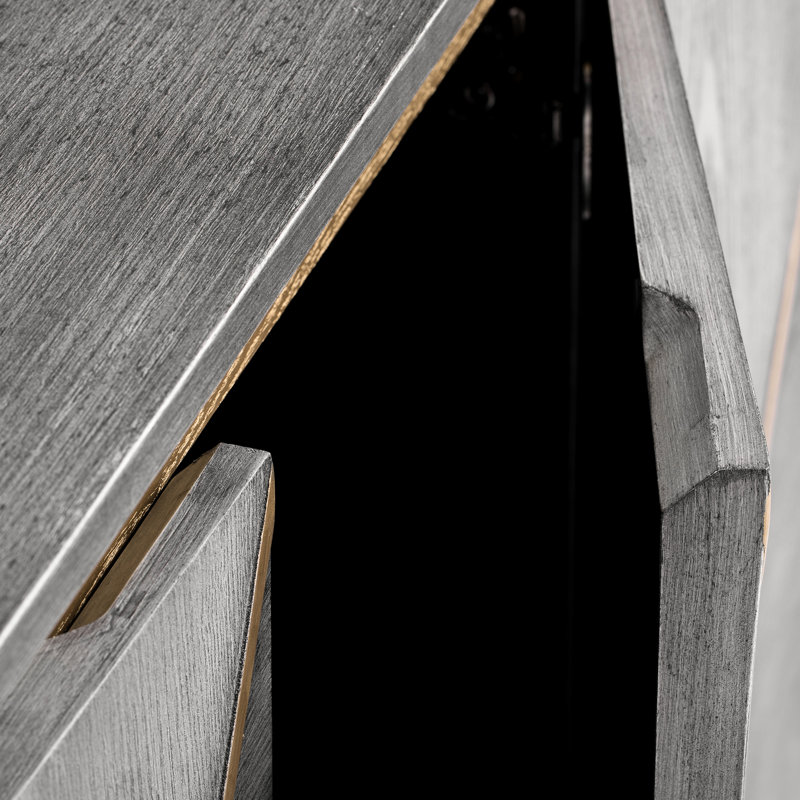 Buffet rétro de 60 po avec portes bicolores, effet 3D et passe-câbles, design rétro, rangement