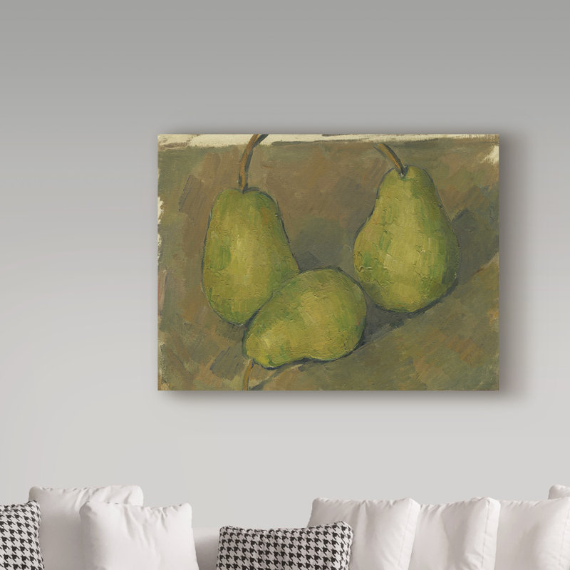 «Three Pears» par Paul Cezanne - reproduction d'art sur toile tendue, H 24 po x l 32 po x P 2 po