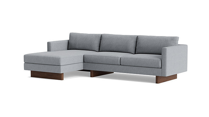 Vintage Sofa with Chaise (105"), Chaise on Left, Performance Weave - Zinc