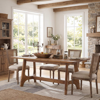 Farmhouse Solid Wood Rectangular Dinner Table