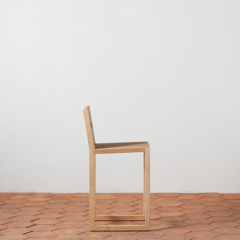 Textura Stool with Solid Wood Frame