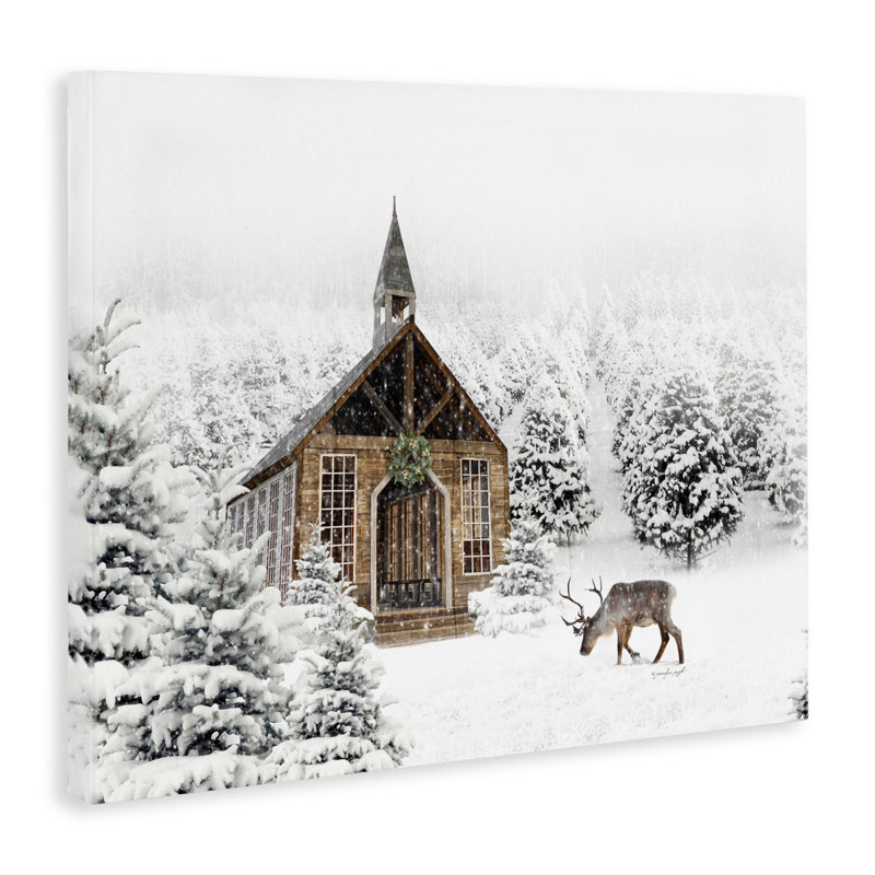 «Winter Whites Chapel», art mural par Jennifer Pugh, H 30 po x l 40 po