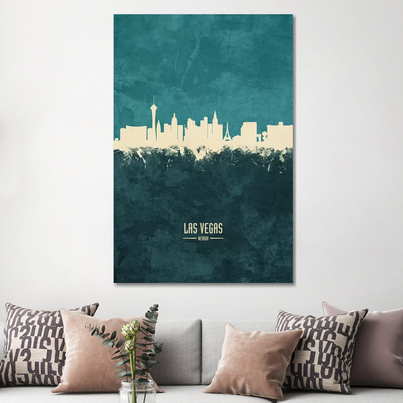 Las Vegas Nevada Skyline by Michael Tompsett - 1 Piece Wrapped Canvas Wall Art, 152.5 cm H x 101.5 cm W