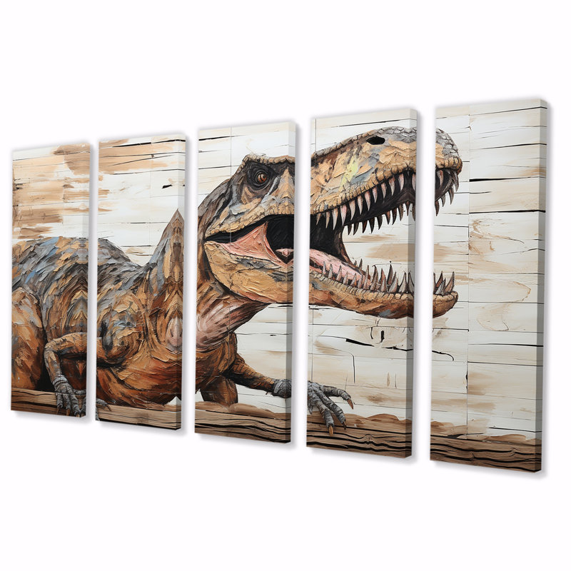 Ensemble d'art mural brun 5 pièces, H 32 po x l 80 po