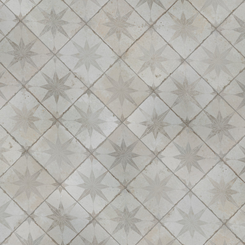 Carreau de céramique à motifs pour mur et plancher de 18 po x 18 po Kings, Blanc cassé