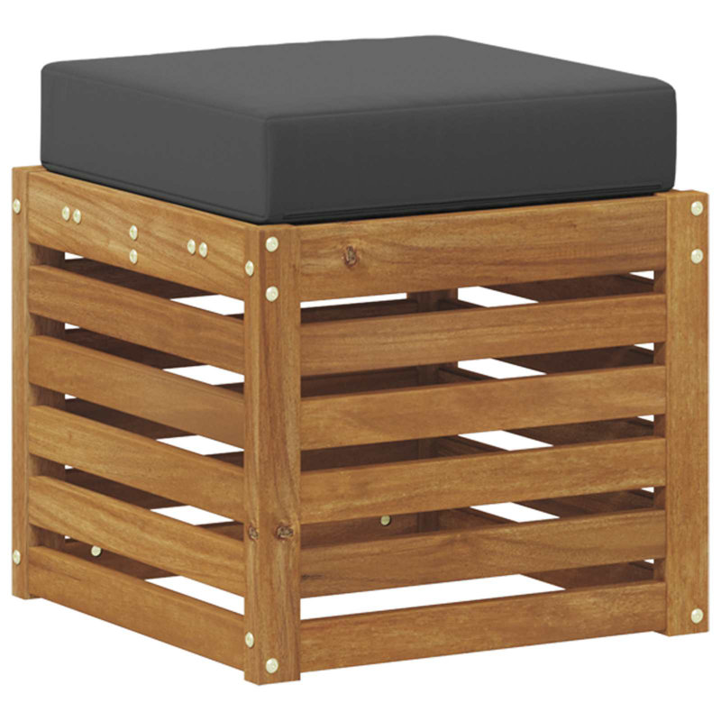  Stoolbench 2 Piece Natural And Anthracite Solid Acacia Wood