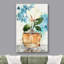 Art de la mode orange sur fond orange avec fleur de magnolia blanc sur toile-92187176-92187177
