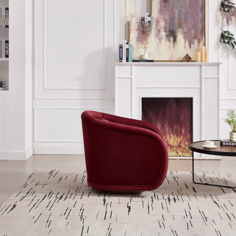 Fauteuil d'appoint pivotant avec assise rembourrée, Wine Red