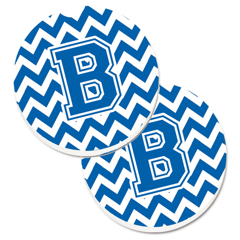 Sous-verre pour voiture, B, Blanc / Bleu