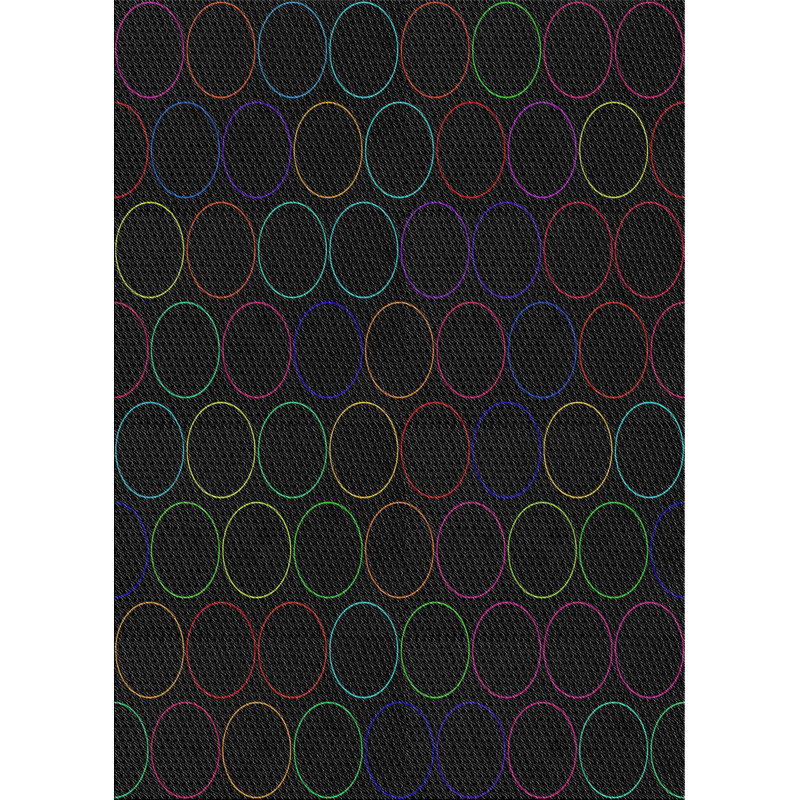 Tapis noir/rouge à motifs, Rectangle 8 pi x 12 pi