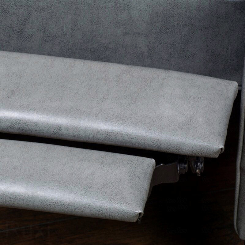 Fauteuil inclinable 26,75 po gris foncé à dossier poussoir compact en similicuir pour petits espaces