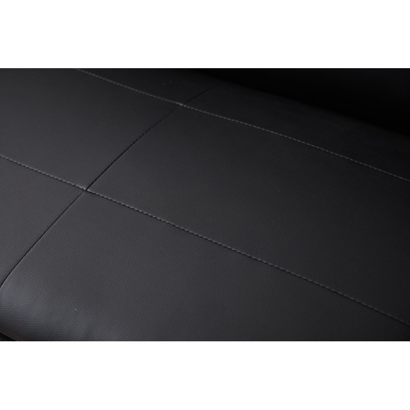 Causeuse de salon Adrin, Similicuir noir