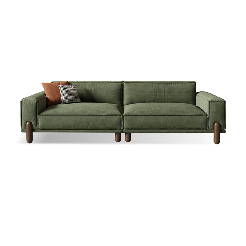 Canapé modulaire en velours côtelé vert, 4, H 29,13 po x l 110,24 po x P 37,4 po