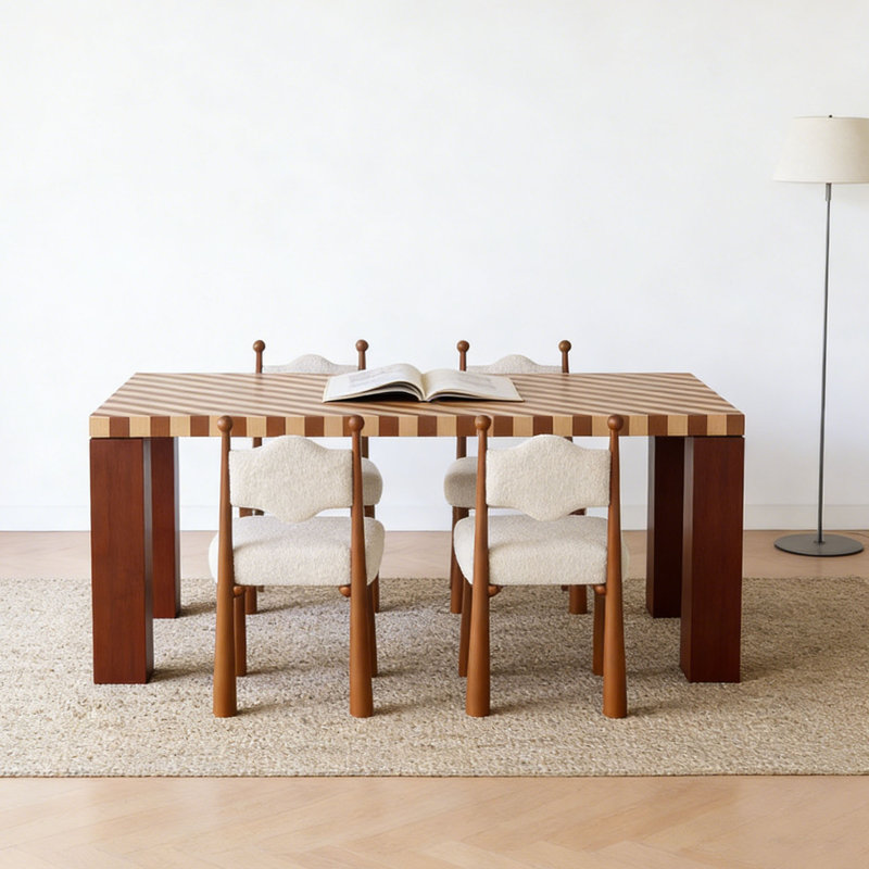 Table de salle à manger French Vintage, H 29,5 po x l 63 po x P 31,5 po, 5 pièces: table, 4 chaises
