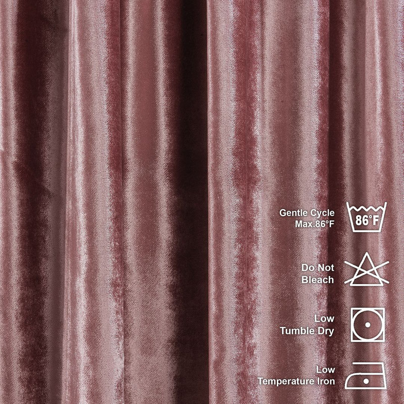 Velvet Semi-shee Single Curtain Panel, 65cm Width x 450cm Drop, Sangria
