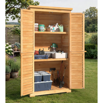 5.2'H Solid Wood Vertical Storage Shed
